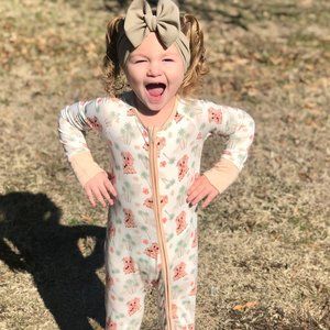 Baby Pig Bamboo Pajama | Tropical Vacation | Convertible Footie Romper